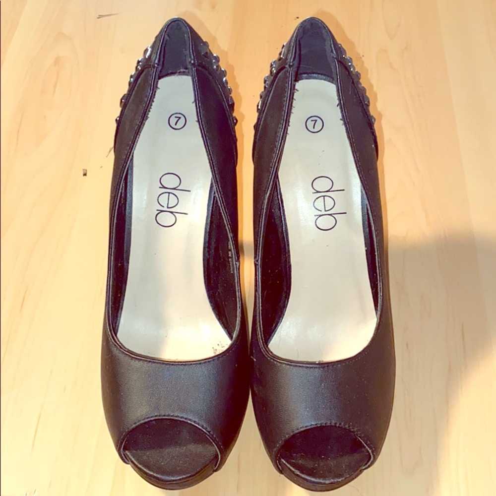 Spiked black heels. Size 7